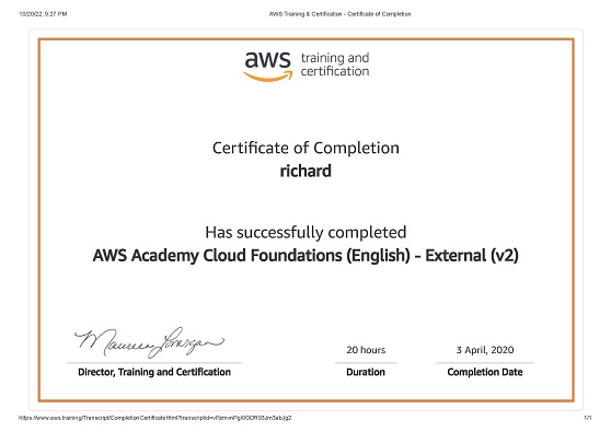 AWS Academy Cloud Foundations V2