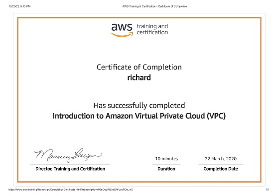 Introduction to Virtual Private Clouds (VPC)